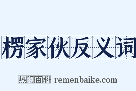 楞家伙反义词是什么意思的图片